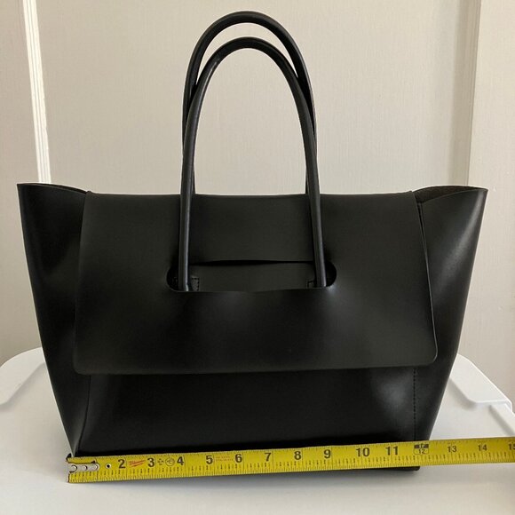 Unique Black Leather Tote Bag - Picture 6 of 10